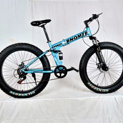 BNQ MTB Fat Bike – 26″ (Blue, Dual Suspension, 4.0″ Fat Tires)