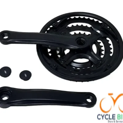 170 mm Triple Steel Chain Set – 28/38/48 Teeth (Black)