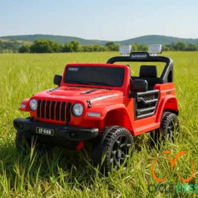 Electric Kids Jeep Wrangler Ride-On Toy – Red